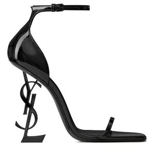 Saint Laurent opyum black leather sandals